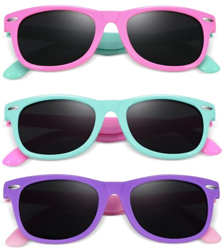 BEALER Kids Polarized Sunglasses for Girls Boys UV Protection Sun Glasses Flexible Rubber TPEE Shades for Children Age 3-93