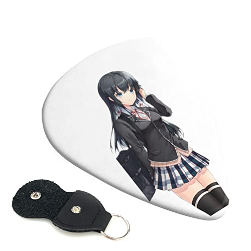 6枚セット ギターピック やはり俺の青春ラブコメはまちがっている スタイリッシュ 3種厚さ0.46/0.71/0.96mm 6弦アコースティックギター、エレクトリックギター、ベース、バンジョー、マンドリン 6つのギターピックに適しています おにぎり型紛失防