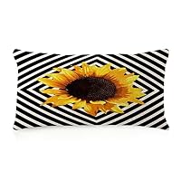 Federa Per Cuscino Decorativa Ramirar - Girasole Dipinto A Mano - 30,5x50,8 Cm