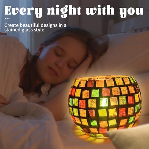 Goldentime DS0073 Glass Mosaic Candle Holder Kit, Diy Stained Glass Kit For Kids Adults Home Decor Fun Arts And Crafts Gifts thumb #3