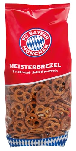 FC Bayern München Mini Brezeln – 300g – Laugengebäck & Salzbrezeln – Perfekter Snack für Fußballabende, Partys & Kindergeburtstage – inkl. Naschwerk® Sticker