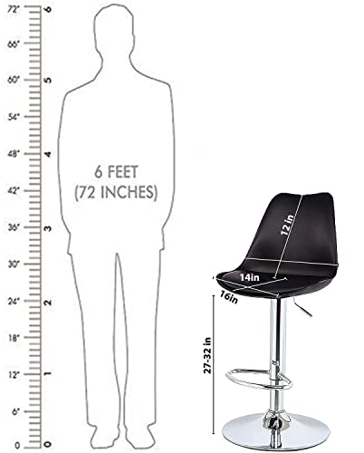 Image of SAVYA HOME Curvy Kitchen Stool /BAR Stool (Qty-1) (Single, Black)