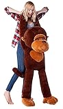 YunNasi Riesen AFFE Kuscheltier Groß Plüschtiere Orang-Utan Tier Spielzeug Realistisch Gestaltetes Stofftier Geschenk für Kinder Freundin (130CM)