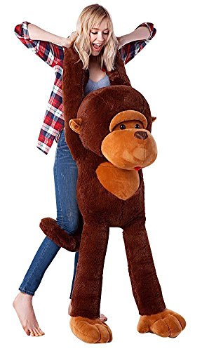 YunNasi Riesen AFFE Kuscheltier Groß Plüschtiere Orang-Utan Tier Spielzeug Realistisch Gestaltetes Stofftier Geschenk für Kinder Freundin (130CM)