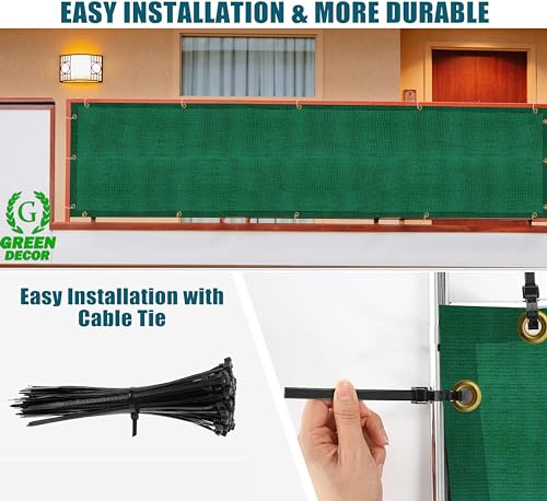 Image of HDPE Fabric Self Fold Baby Safety Net Protector for Balcony & Staircase Railing Guard,Balcony Stairway Net Baby Safety Products for Indoor&Outdoor(Green Black Color,0.90X10 MTR)