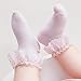 EPIPHQNY Toddler Socks, 6 Pair Baby Lace Trim Socks Soft Cotton Socsk Comfortable Fashion Ankles Sock Baby Essential