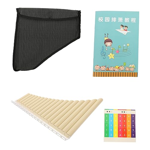 Milisten Professionelle 18-Ton Panflöte für Anfänger Tragbare Panflöte aus Holz mit Polierter Oberfläche Tragetasche Einfach zu Lernen Musikinstrument für Schulprojekte und Freizeit