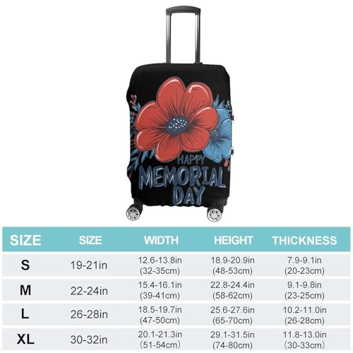 Memorial Day Red Blue Flower Luggage Covers Washable Travel Suitcase Cover Elastic Baggage Protector2