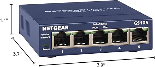 Image of NETGEAR 5-Port Gigabit Ethernet Unmanaged Switch (GS105NA) - Desktop or Wall Mount (Pack of 8)