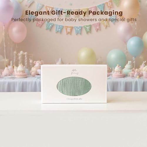 Image of Konssy Muslin Baby Sleep Sack 0-6 Months, 0.8 TOG Baby Wearable Blanket | 2 Pack, Two-Way Zipper, 100% Cotton, Soft & Breathable Sleeping Sack, Infants and Toddlers Nursery Essentials (Woodland,Sage)