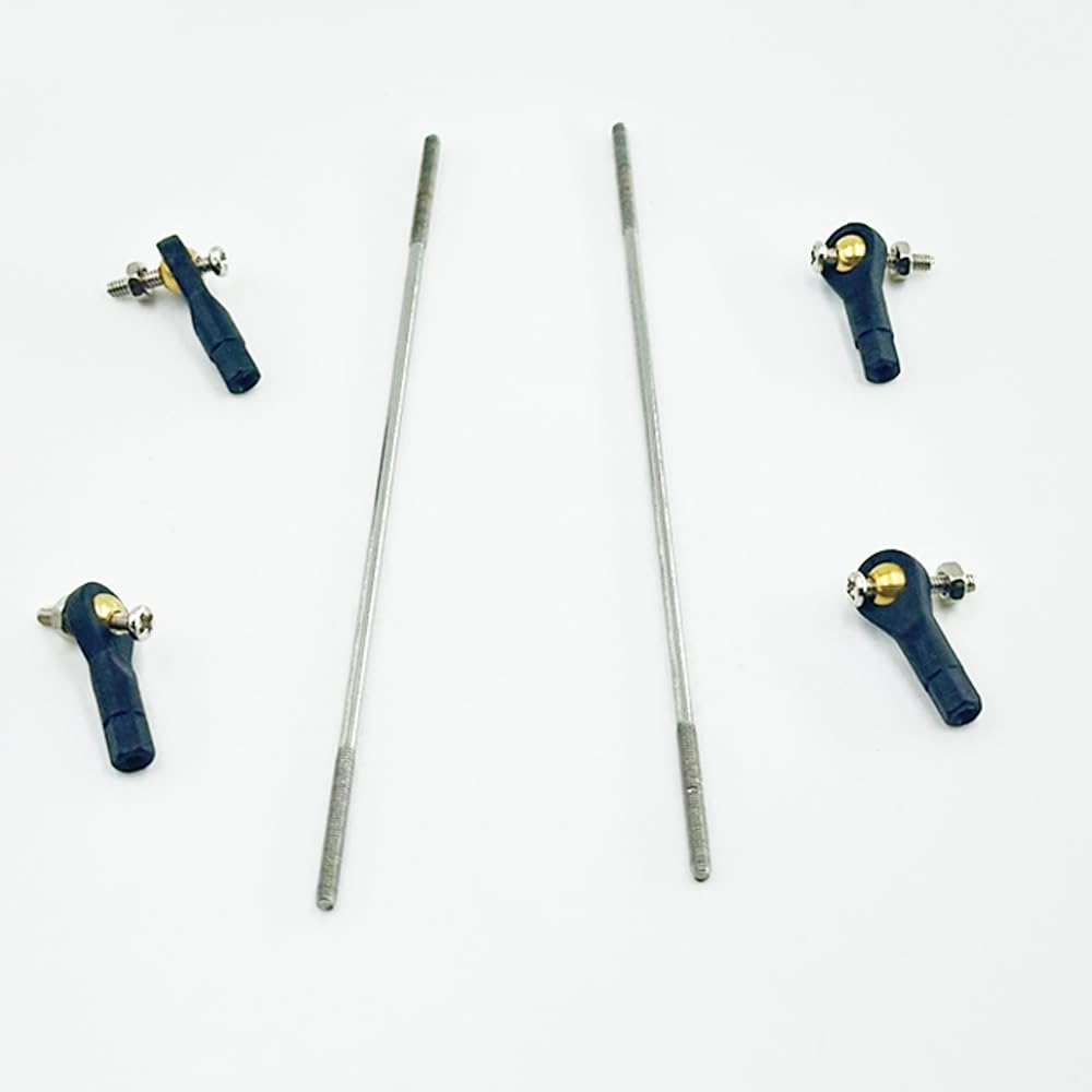 Gracilaria 2PCS RC Toy Push Rod Adjustable Tie Rods Ball Head Joint Servo Linkage Link Rod for RC Airplane Helicopter Car Boat DIY Model Toy Parts (M2x150mm)