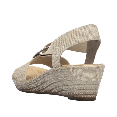 Image of Rieker 624H6 Fanni Women's Wedge Sandals - Lightweight, Comfortable and Supportive - Slip On Sandals with Cushioned Insole and High Wedge for Everyday Stylish Wear