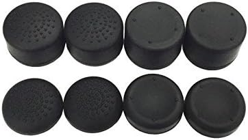 Ambertown Pack of 8 pcs Analog Controller Gamepad Raised Antislip Thumb Stick Grips Thumbsticks Joystick Cap Cover for PS5, PS4, PS3, Switch Pro, Xbox one, Xbox 360, Wii U, PS2 Controller (Black)