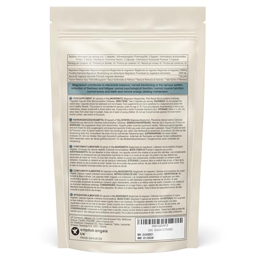 INNOPURE Magnesium Glycinat 90 Kapseln – 1000mg mit 200mg reinem, elementarem Magnesium Bisglycinat Pulver pro Portion – Bioverfügbares Magnesiumpräparat