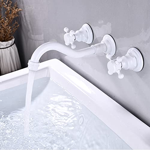 Robinet d'évier de salle de bain en laiton blanc de qualité supérieure