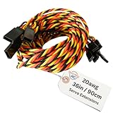 BackBayRC - 20awg Twisted Servo Extension Cable - 100 Strands for RC Vehicles, Drones, E-Bikes - 6 Lengths / 5 Wires per Pack (90CM / 36in / 3ft)