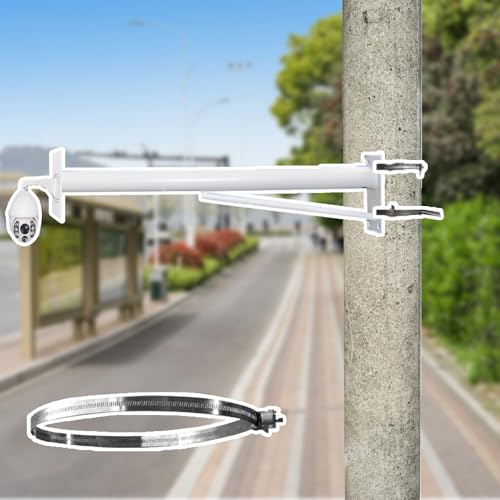 Bras transversal pour poteau de caméra extérieur de 1,5 m contre les angles morts