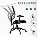 Rimiking Mesh Office Chair, Mid Back Ergonomic Swivel Black Mesh Computer Chair Adjustable Height and Armrest with Lumbar Support Task Chair