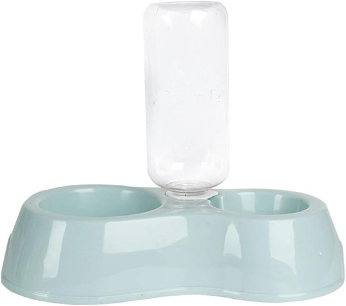 Dog Water Bottles Dog Cat Double Bowl Water Fountain Pet Automatic Water Dispenser with Drinking Bottle for Eating Drinking(Light Green)
