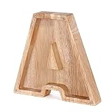 Litthing Tirelire en Bois Personnalisée avec Lettres de A à Z Tirelire pour Enfants avec Alphabet Décoration Tirelire Créative Cadeau Unique Tirelire d'Epargne pour Anniversaire Noël Thanksgiving