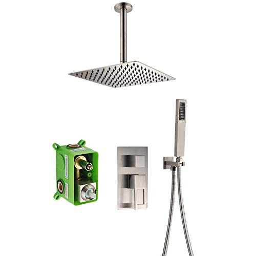 Système douche luxe brossé avec tête pluie 10 pouces et corps pré-incorporé