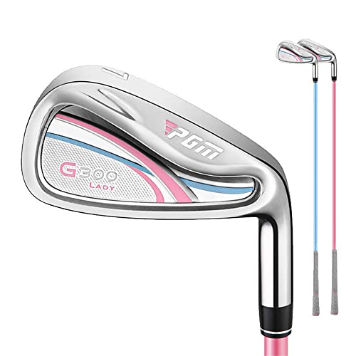 Pink Lady'S Golf Iron 7 Carbon Steel Shaft L Flex Stainless Steel Head Lie 62.5 Loft 34 con Cubierta Elegante diseñada para la precisión y la Comodidad de Las Mujeres en el Campo