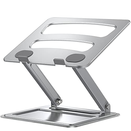 LORYERGO 11-17 Pouces Support pour Ordinateur Portable Multi Angle Réglable avec 2 Grosses charnières fermes et sécurisantes sa Bonne inertie et de Son équilibre (Argent) Cover