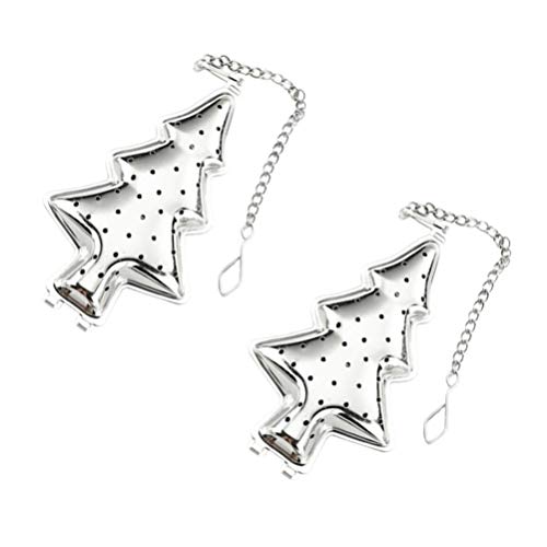 Hemoton 2 Pcs Infusor de ChÃ¡ de Natal Filtro de ChÃ¡ Em Forma de Ãrvore de Natal de AÃ§o InoxidÃ¡ve