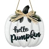 Fall Door Decor Fall Door Sign White Pumpkin Wall Decor Hello Pumpkin Sign