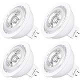 Luxrite MR16 LED Bulb GU5.3, 50W Equivalent, 12V, 5000K Bright White Dimmable, 550 Lumens, 7W LED Spotlight Bulb, 40 Degree, Energy Star & Damp Rated - Home, Landscape, and Track Lighting (4 Pack)