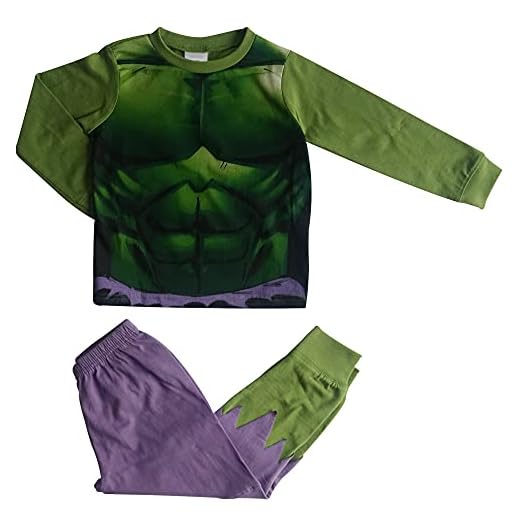 Marvel Pijama para niño Hulk, Verde, Talla 2-8 años (3-4 años, Verde)