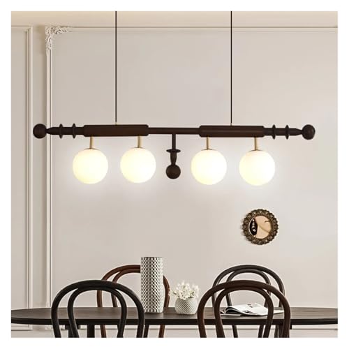 Lustre moderne en bois et verre pour éclairer votre table