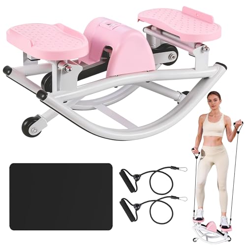 Image of Rock Stepper - Steppers for Exercise at Home, Portable Stepper Side to Side with Digital Display & Resistance Bands, 330 LBS Capacity Full Body Workout Low-Impact Knee-Friendly 3D Stair Stepper