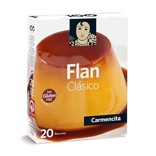 Carmencita Flan Clásico, Sin Gluten, Preparado para 20 Raciones, 20 g