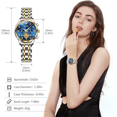 Image of OLEVS Watch Women Silver Watches for Women Luxury for Small Wrists Dress Stainless Steel Women's Wrist Watches Easy to Read Reloj para Mujer Black /Blue /Gold /Green /Pink /Purple