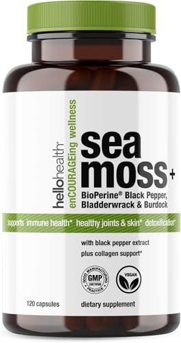 HELLO HEALTH Organic Irish Sea Moss + Burdock Capsules (120 ct)