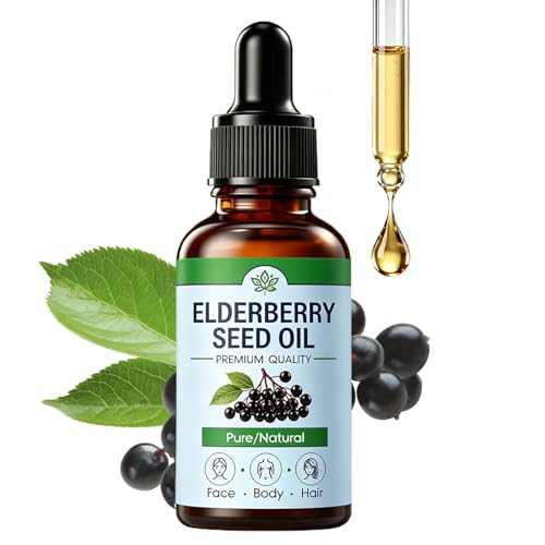 AQILUN Elderberry Seed Oil Cold Pressed Elderberry Seed Oil Pure Sambucus Nigra Extract - Fast Absorbing Lightweight Moisturizing Serum for Face Skin Hair Nails (1)