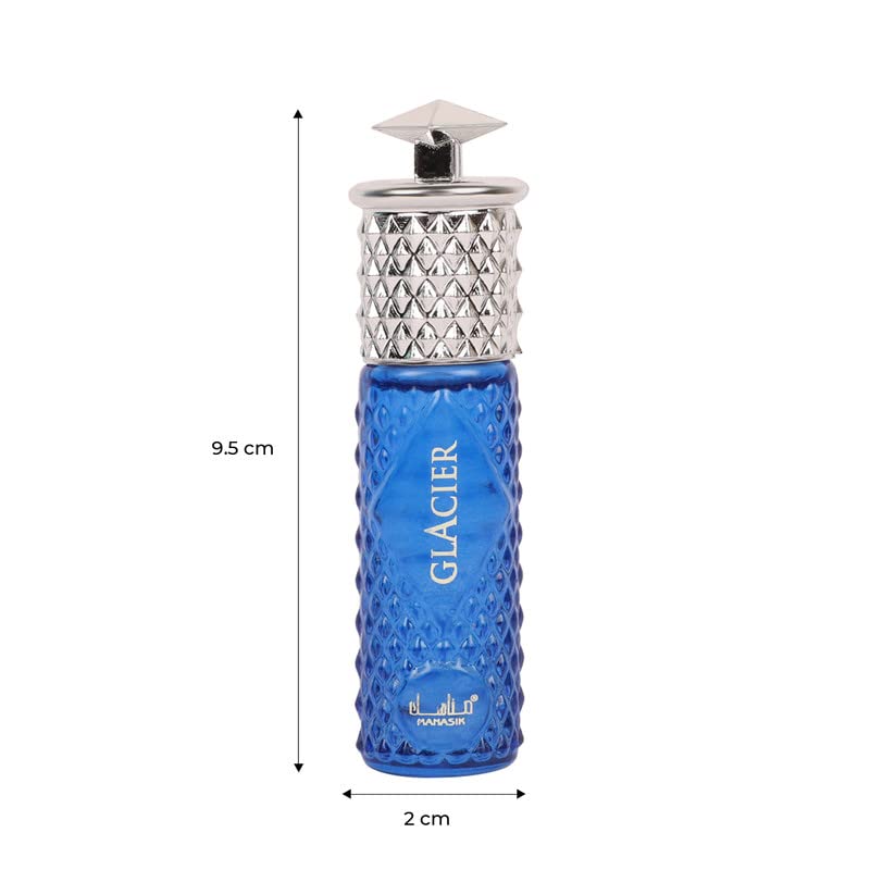 Image of Manasik Glacier Premium Attar, Floral, Citrus & Fresh, Soothing Fragrance, Long Lasting Roll on Itra For Men & Women, 6ml