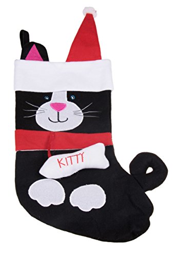 Kitty Cat Soft Plush Cloth Hanging Christmas Stocking | For Kids, Teens, Adults