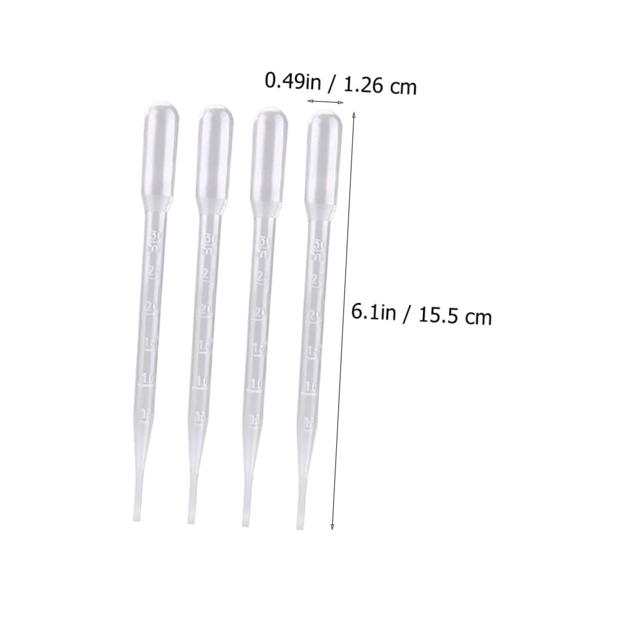 HEALLILY Pipettes Droppers for Plant 200pcs Plastic Graduated Droppers (3ml Disposable Essential Oils Lab Use)
