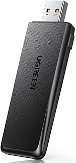 UGREEN USB Wifi Dongle AC1300 High Gain,High Speed 1300Mbps USB Wifi Adapter 802.11ac 3dBi Dual Band 2.4/5GHz for PC/Desktop/Laptop,Driver-free for Win 11/10, Supports Windows/Mac OS/Linux