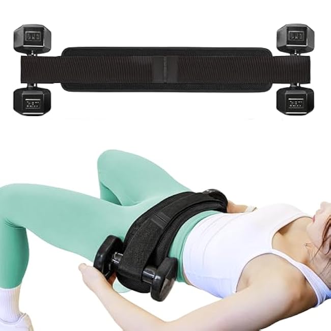 Hip Thrust Belt for Glute Workouts ¨C Heavy Duty Dumbbell & Kettlebell Compatible, Non-Slip Padding for Hip Protection, Home & Gym Use, Supports Up to 600 lbs
