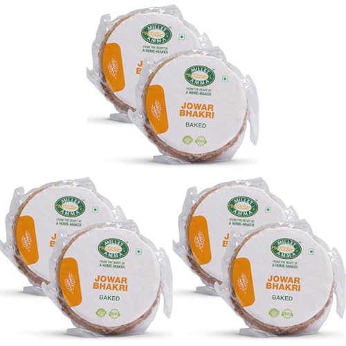 Image of Millet Amma Baked Jowar Bhakhri - 360 Gms | (Pack of 6 - Each 180 Gms) | Ready to Eat | Best Choice for Snack Time, Parties & Events | Healthy Traditional Gujarati Snacks