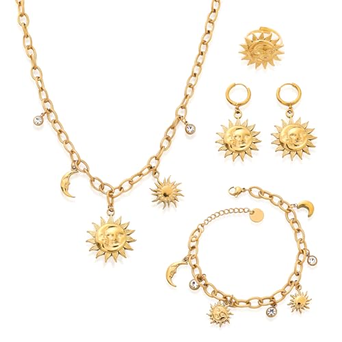 ThankZGo Sun Moon Jewelry Set