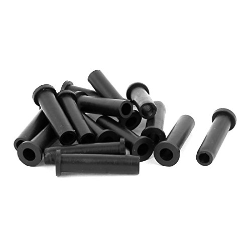 Sourcingmap 15 Pcs Rubber Strain Relief Cord Boot Protector Cable Sleeve Hose 33mm Long, Black
