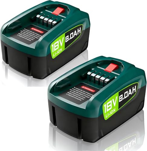 2×8000mAh Ersatzakku für Bosch 18V PBA/PSB/PSR Serie, Kompatibel mit Bosch Grünwerkzeuge Haus & Garten, Gardena 18V Akku (Nicht kompatibel mit Unlimited Staubsauger)