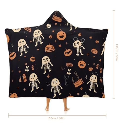 Couverture à capuche Halloween imprimée plaid canapé bureau voyage - 2