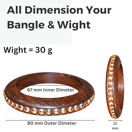Image of Handmade Natural Wooden BangleHandmade Bracelet Vintage Simple Round Natural Wooden Bracelet Bangle for Women Jewelry.