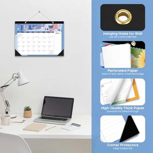 Image of 3 Pack of Desk Calendar 2026-2027, 18-Month Calendar Runs from July 2026 to December 2027, Large 17 inch x 12 inch Monthly Desktop & Wall Calendar for Home & Office - Festival