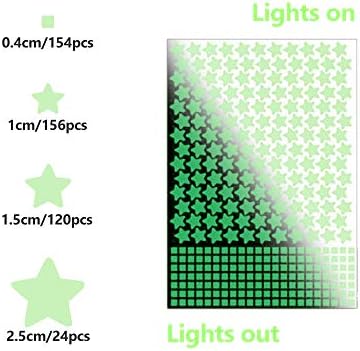 SnailGarden 470Pcs Glow in The Dark Stars and Planets,Luminous Dots Stars and Moon Wall Stickers for Nursery Baby Kids Bedroom Decoration Ceiling and Wall Decals